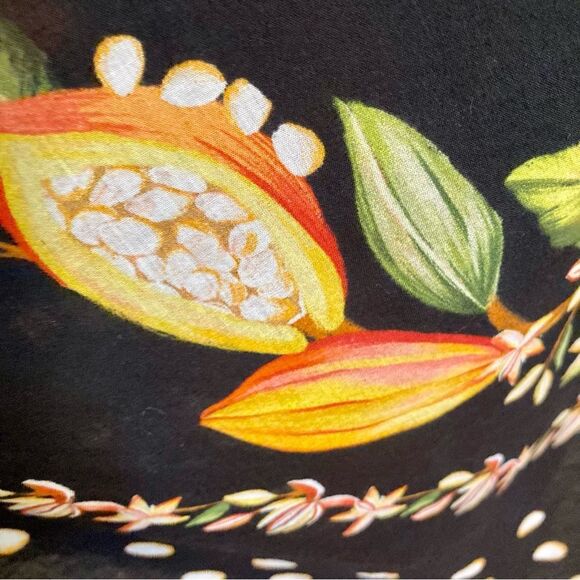 NEW FARM Rio Cocoa Paradise Mini Dress Tropical Polka Dot Ruffle Black Size XL - Picture 11 of 16